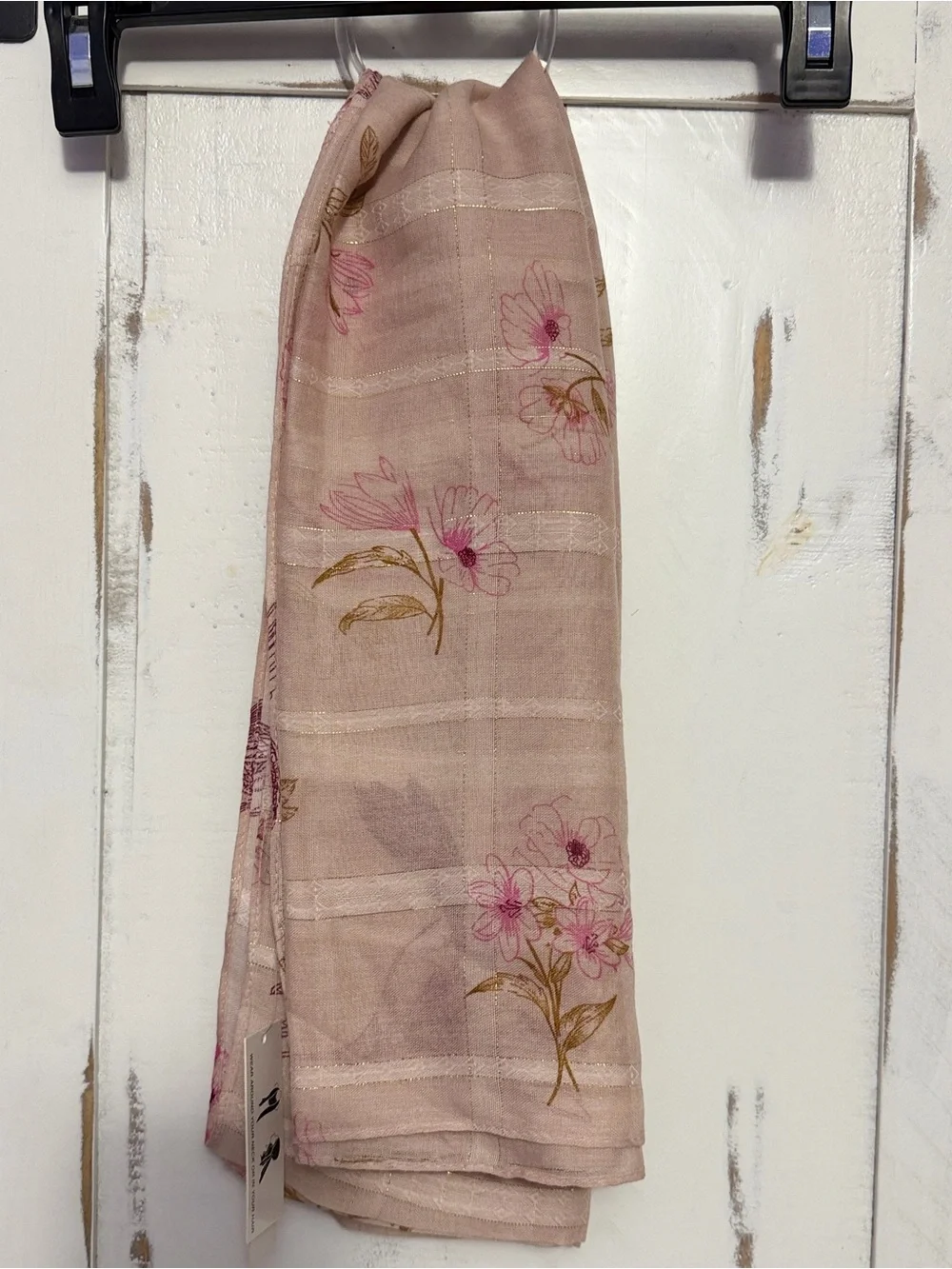 Anne Klein Light Pink Floral Sheer Scarf - Picture 4 of 5